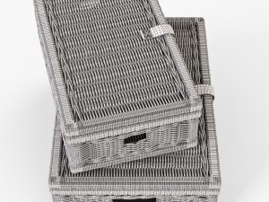 wicker basket 06 walnut brown color 3D 모델