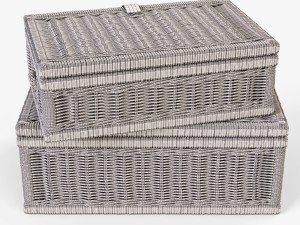 wicker basket 06 walnut brown color 3D 모델