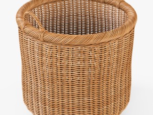 wicker basket 07 toasted oat color 3D Model