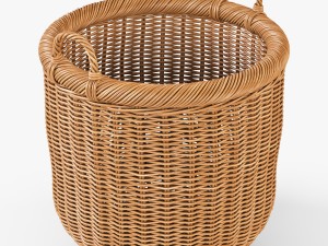 wicker basket 07 toasted oat color 3D Model