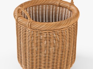 wicker basket 07 toasted oat color 3D Model