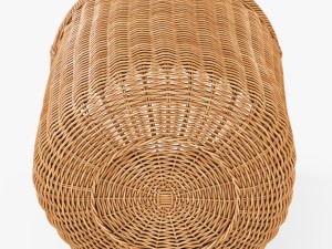wicker basket 07 toasted oat color 3D Model