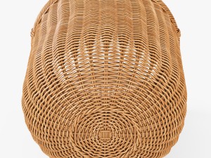 wicker basket 07 toasted oat color 3D Model
