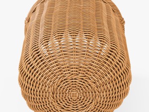 wicker basket 07 toasted oat color 3D Model