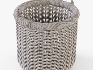 wicker basket 07 toasted oat color 3D Model