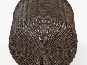 wicker basket 07 walnut brown color 3D Model