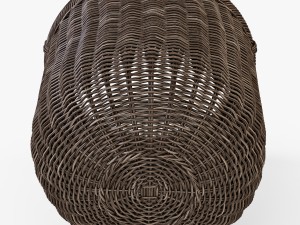 wicker basket 07 walnut brown color 3D Model