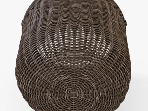 wicker basket 07 walnut brown color 3D Model
