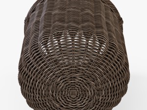 wicker basket 07 walnut brown color 3D Model