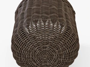 wicker basket 07 walnut brown color 3D Model