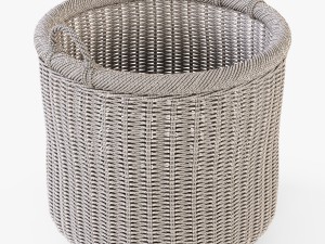 wicker basket 07 walnut brown color 3D Model