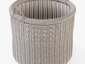 wicker basket 07 walnut brown color 3D Model