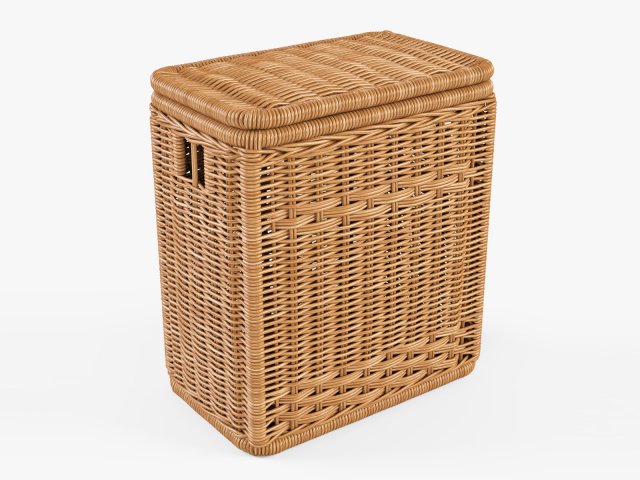 wicker laundry hamper 08 natural color 3D Model .c4d .max .obj .3ds .fbx .stl .blend 