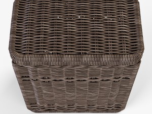 wicker laundry hamper 08 brown color 3D Model