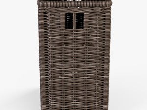 wicker laundry hamper 08 brown color 3D Model