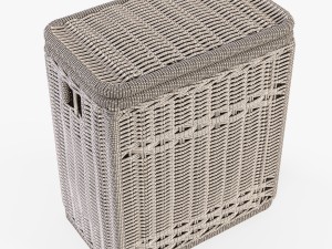 wicker laundry hamper 08 brown color 3D Model