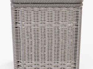 wicker laundry hamper 08 brown color 3D Model