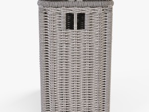 wicker laundry hamper 08 brown color 3D Model