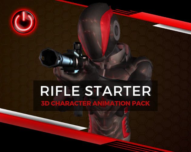 Fbx rifle starter 3d character animation pack 3D Model .c4d .max .obj .3ds .fbx .stl .blend 