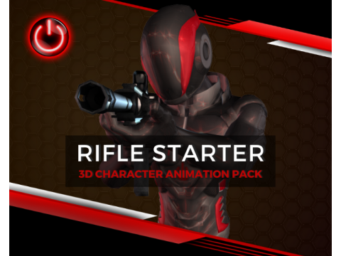 Fbx rifle starter 3d character animation pack 3D Модель