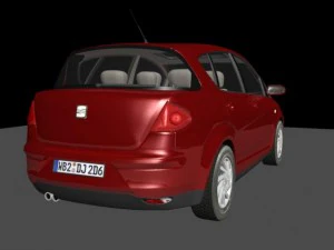 czerwony samoch&oacute;d Model 3D