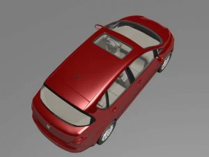 czerwony samoch&oacute;d Model 3D