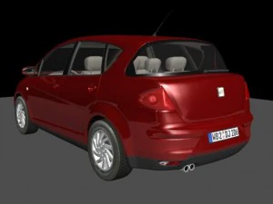 czerwony samoch&oacute;d Model 3D