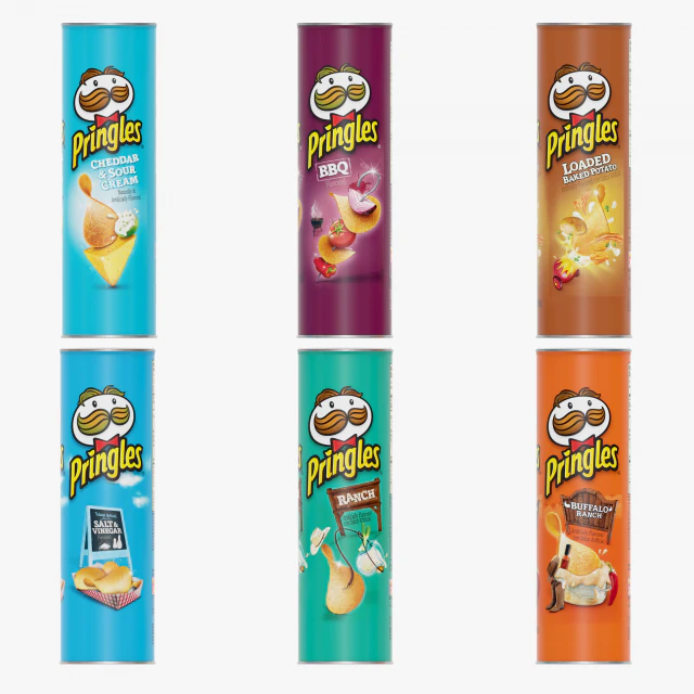 pringles potato chips 3D Model .c4d .max .obj .3ds .fbx .stl .blend 