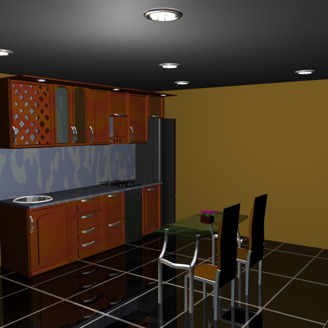 kitchen 3D Model .c4d .max .obj .3ds .fbx .stl .blend 