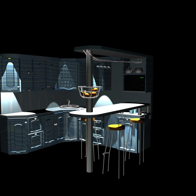 kuhny 3D Модель .c4d .max .obj .3ds .fbx .stl .blend 