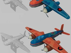 avião low-poly para jogos Modelo 3D