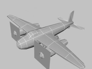 plane low-poly for games 3D Model