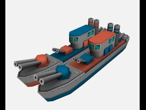 battle ship low-poly 3Dモデル