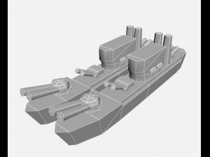 battle ship low-poly Modello 3D