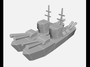battle ship low-poly Modello 3D