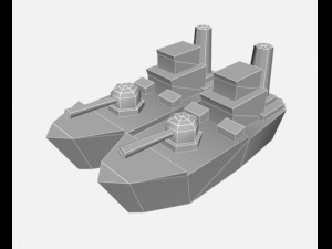 battle ship low-poly Modello 3D