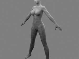 low poly base mesh female 3ds obj fbx 3Dモデル