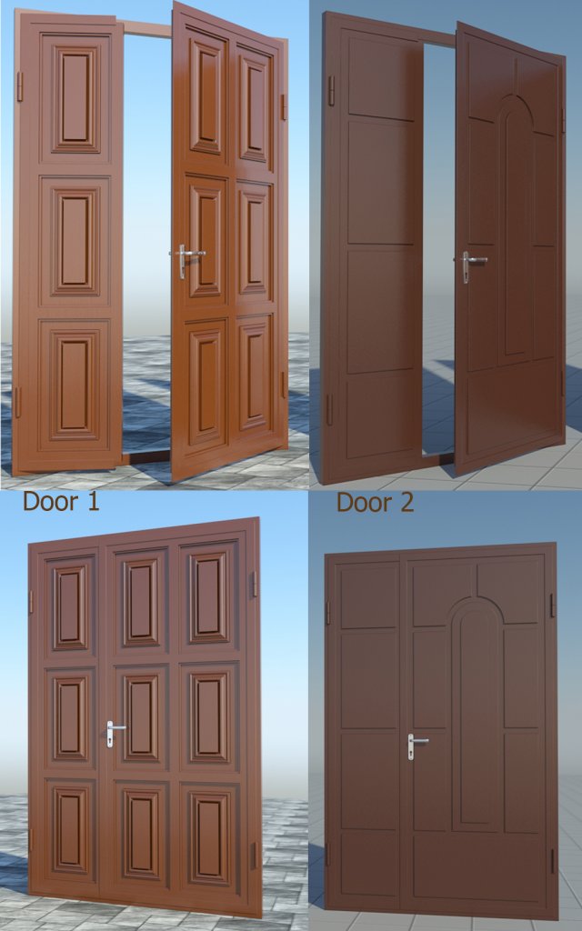 door from metal 3D Model .c4d .max .obj .3ds .fbx .stl .blend 