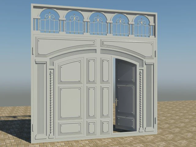 문 3D 모델 .c4d .max .obj .3ds .fbx .stl .blend 