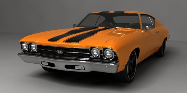 chevrolet chevelle ss 1969 3D Model .c4d .max .obj .3ds .fbx .stl .blend 
