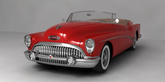 buick skylark convertible 1953 3D Model .c4d .max .obj .3ds .fbx .stl .blend 