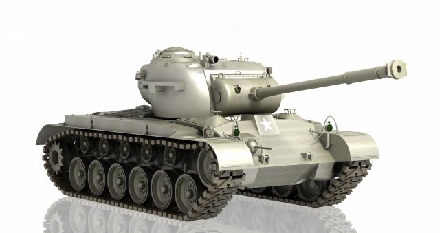 tank m26 pershing 3D Модель .c4d .max .obj .3ds .fbx .stl .blend 