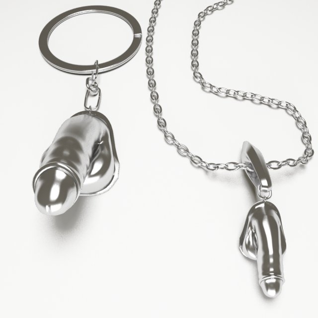 pendant penis and charm 3D Model .c4d .max .obj .3ds .fbx .stl .blend 