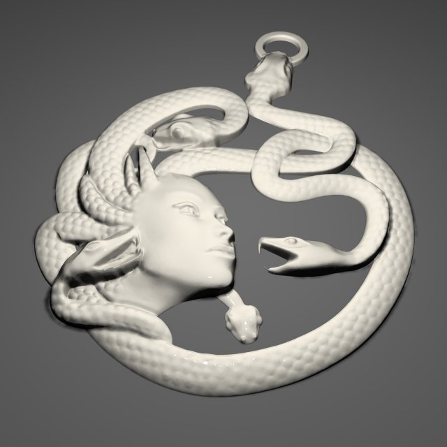 meduza gorgona medallion 3D Model .c4d .max .obj .3ds .fbx .stl .blend 