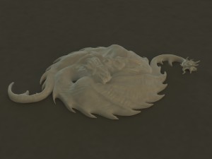 charm sleeping dragons Model 3D