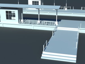 railway train station with two platforms 3D Model