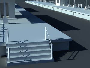 railway train station with two platforms 3D Model