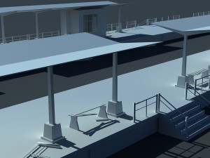 railway train station with two platforms 3D Model