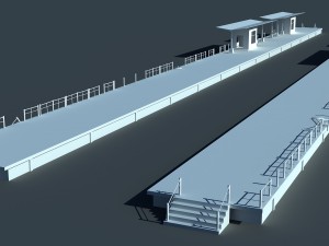 railway train station with two platforms 3D Model