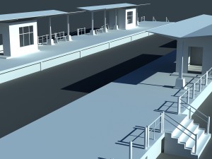 railway train station with two platforms 3D Model